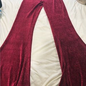 Free People cranberry color Velvet Pants